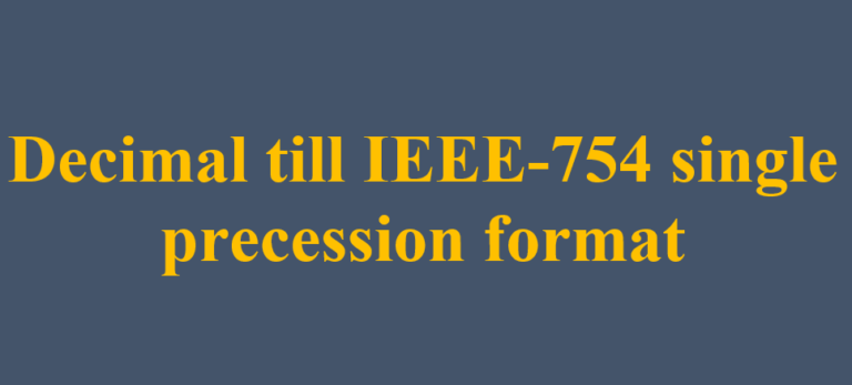 Decimalt Till IEEE-754 single precession