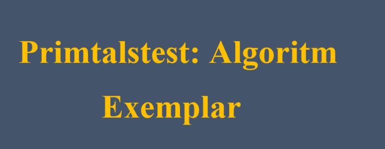 Primtalstest: Algoritm Exemplar