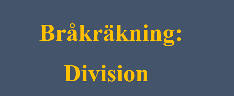 Bråkräkning: Division